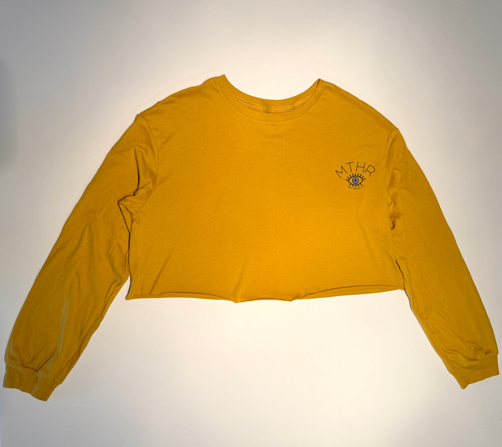 "The Goddess" Cropped Raw Edge Long Sleeve