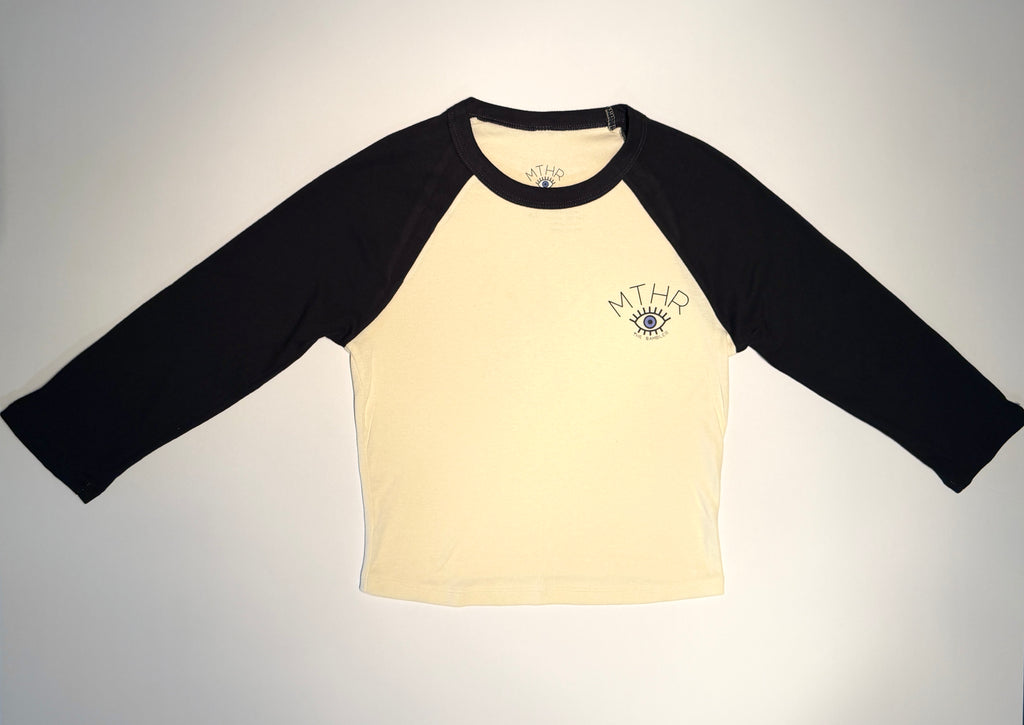 "The Enlightened Kitty" Micro Rib 3/4 Raglan Baseball Tee