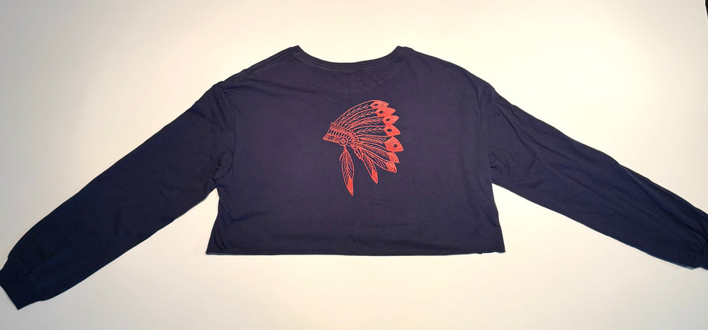 "The Chieftess" Cropped Raw Hem Drop Shoulder