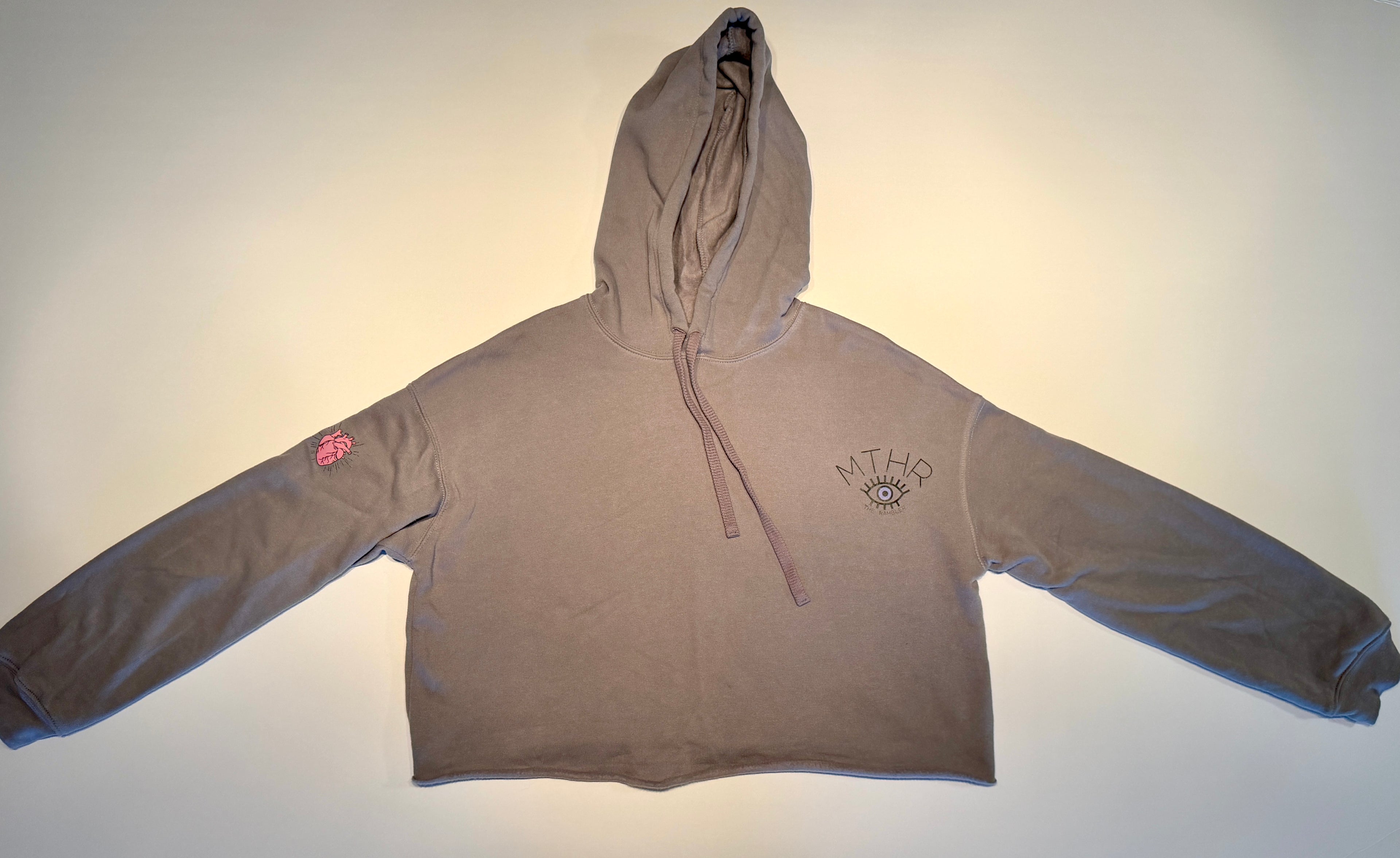 "The Alchemist" Cropped Raw Edge Fleece Hoodie