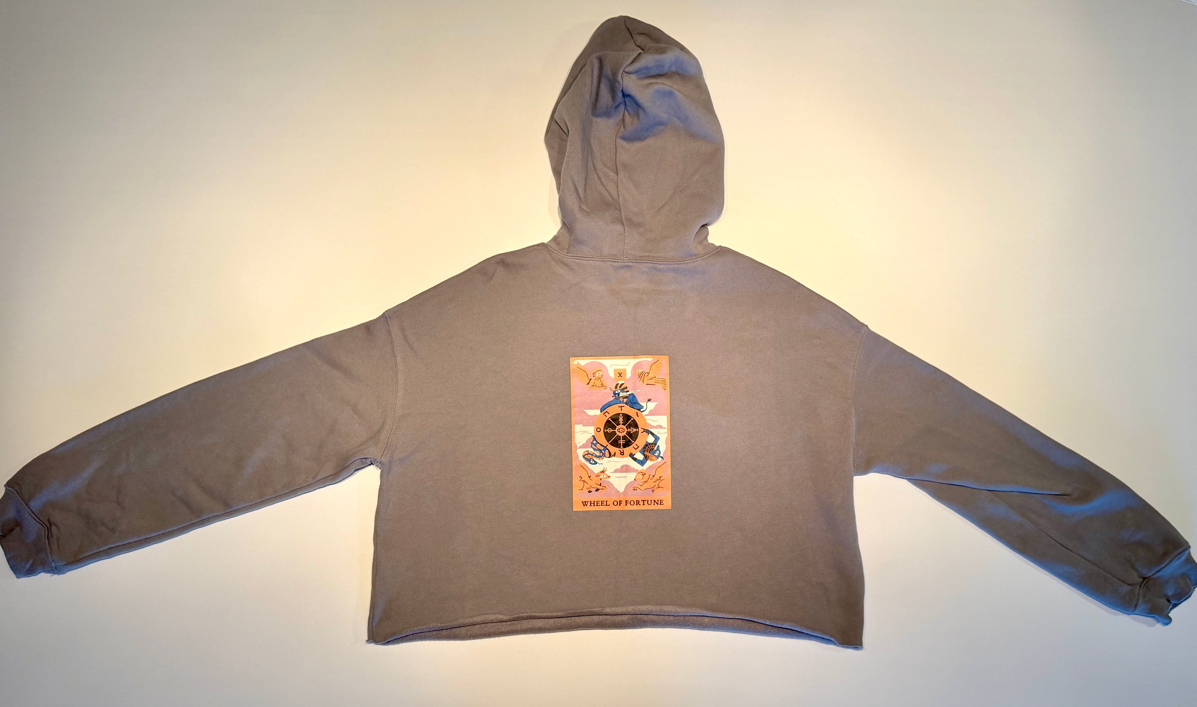 "The Alchemist" Cropped Raw Edge Fleece Hoodie