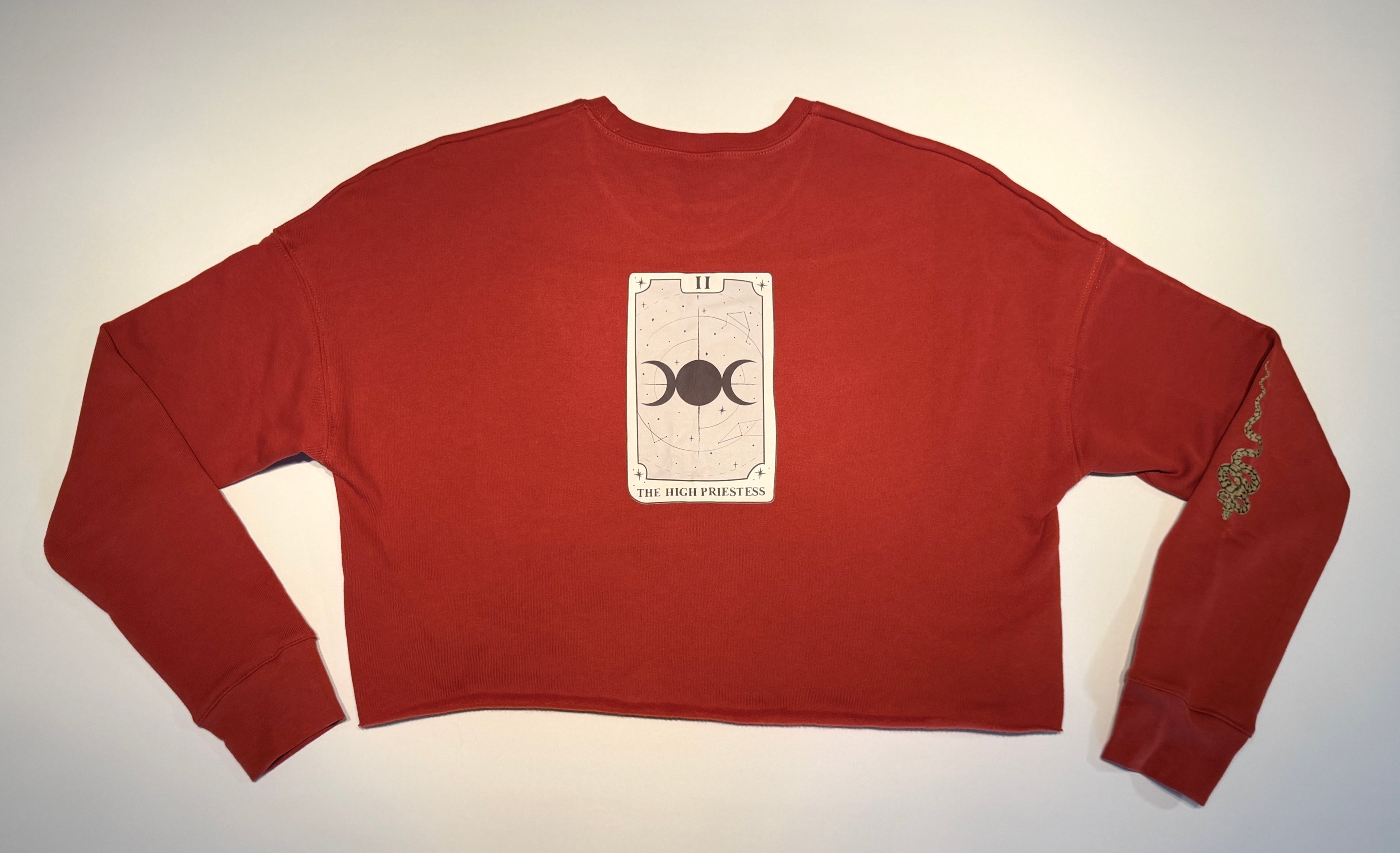 "The High Priestess" Cropped Raw Edge Sweatshirt
