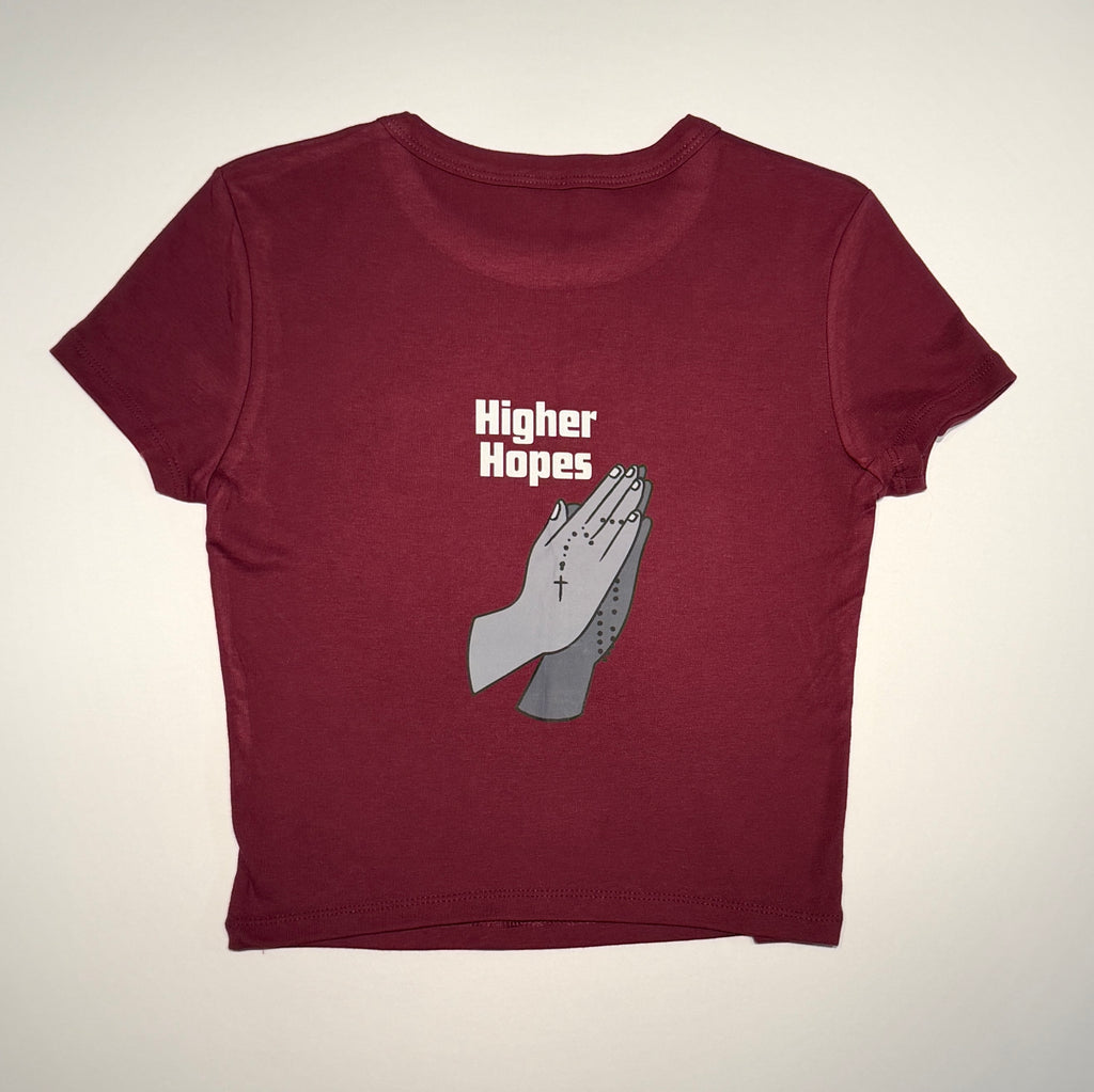 "Higher Hopes" Cropped Micro Rib Tee