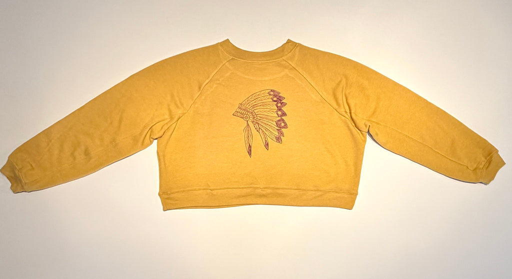 "The Chieftess" Cropped Raglan Pullover