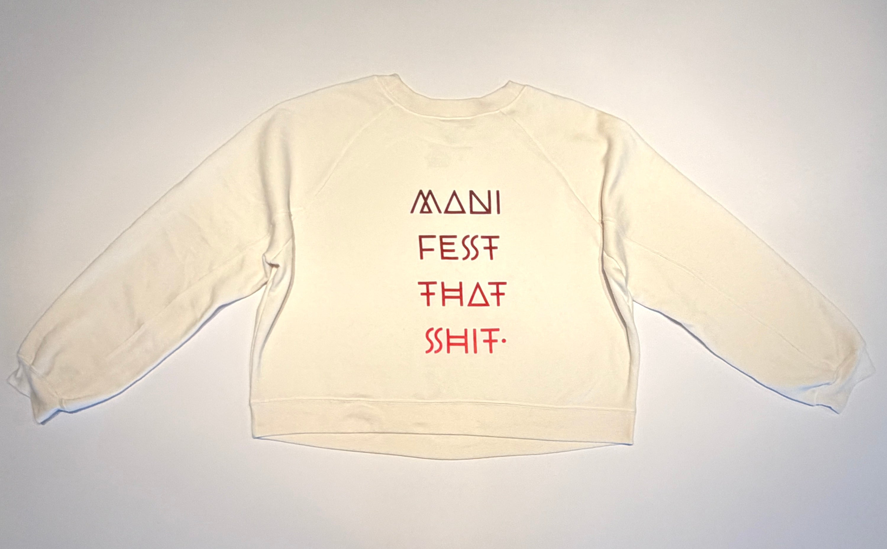 "Manifest" Cropped Raglan Pullover