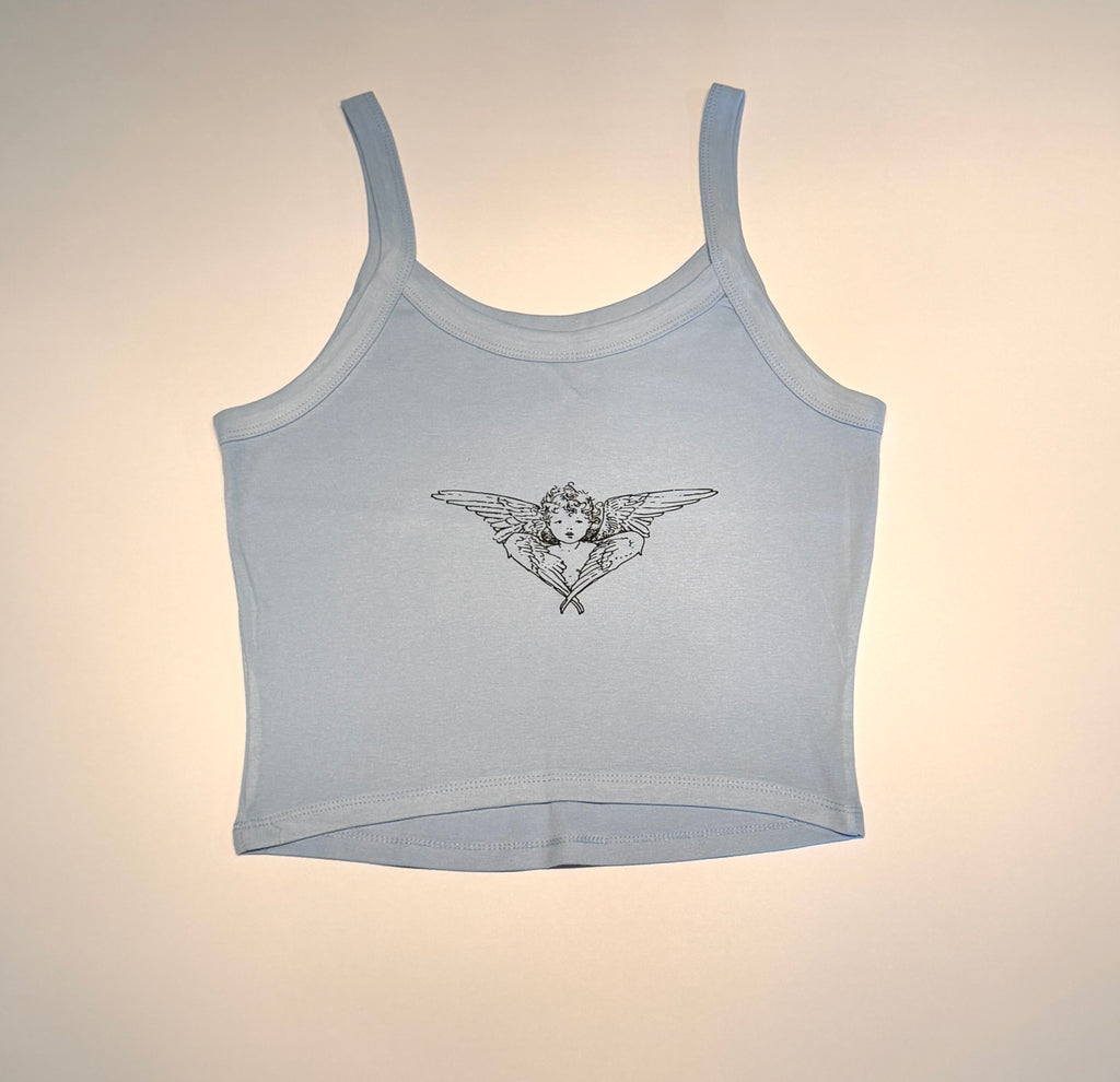 "Eros" Cropped Micro Rib Tank