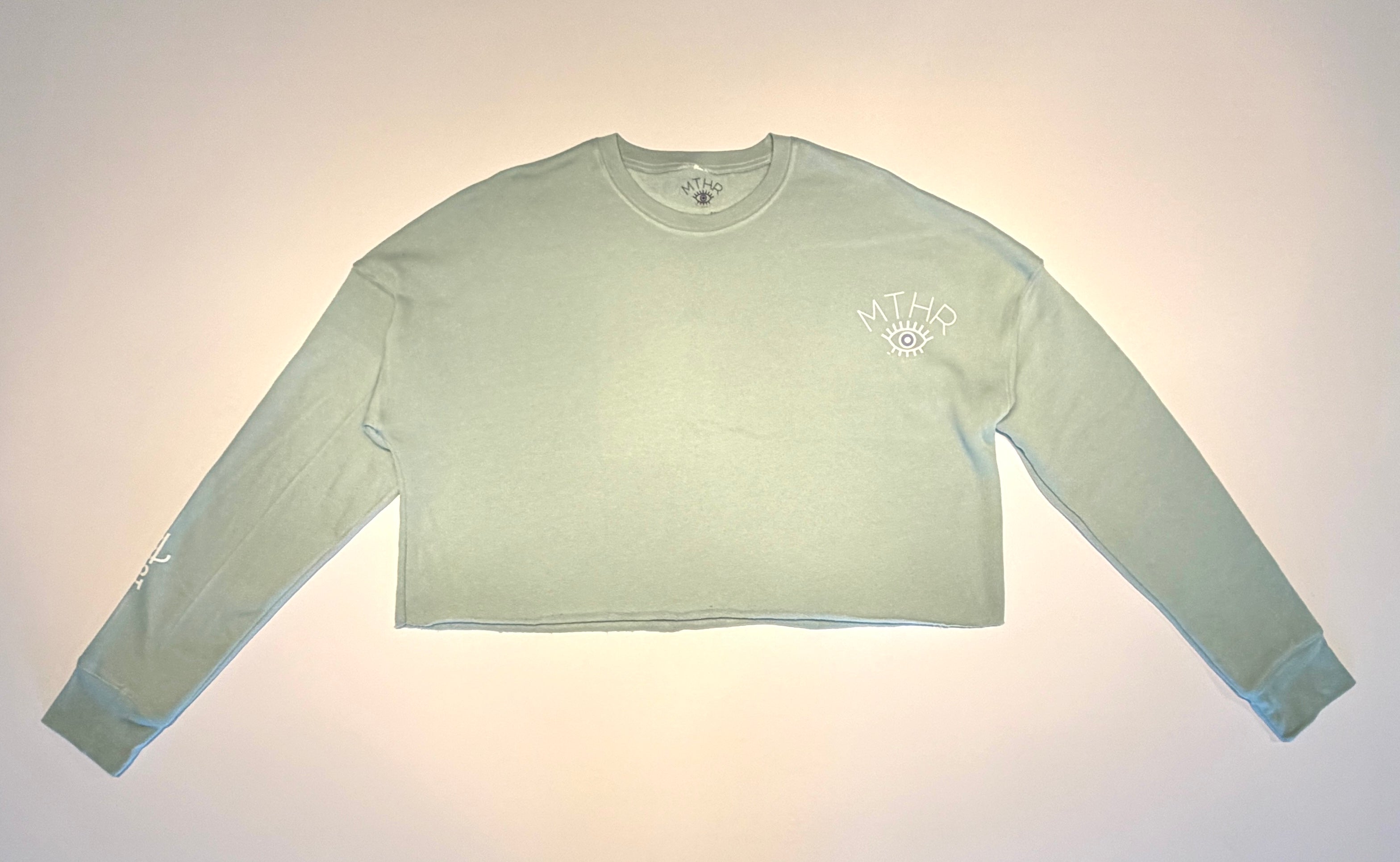 "The Koi Fish" Cropped Raw Edge Sweatshirt
