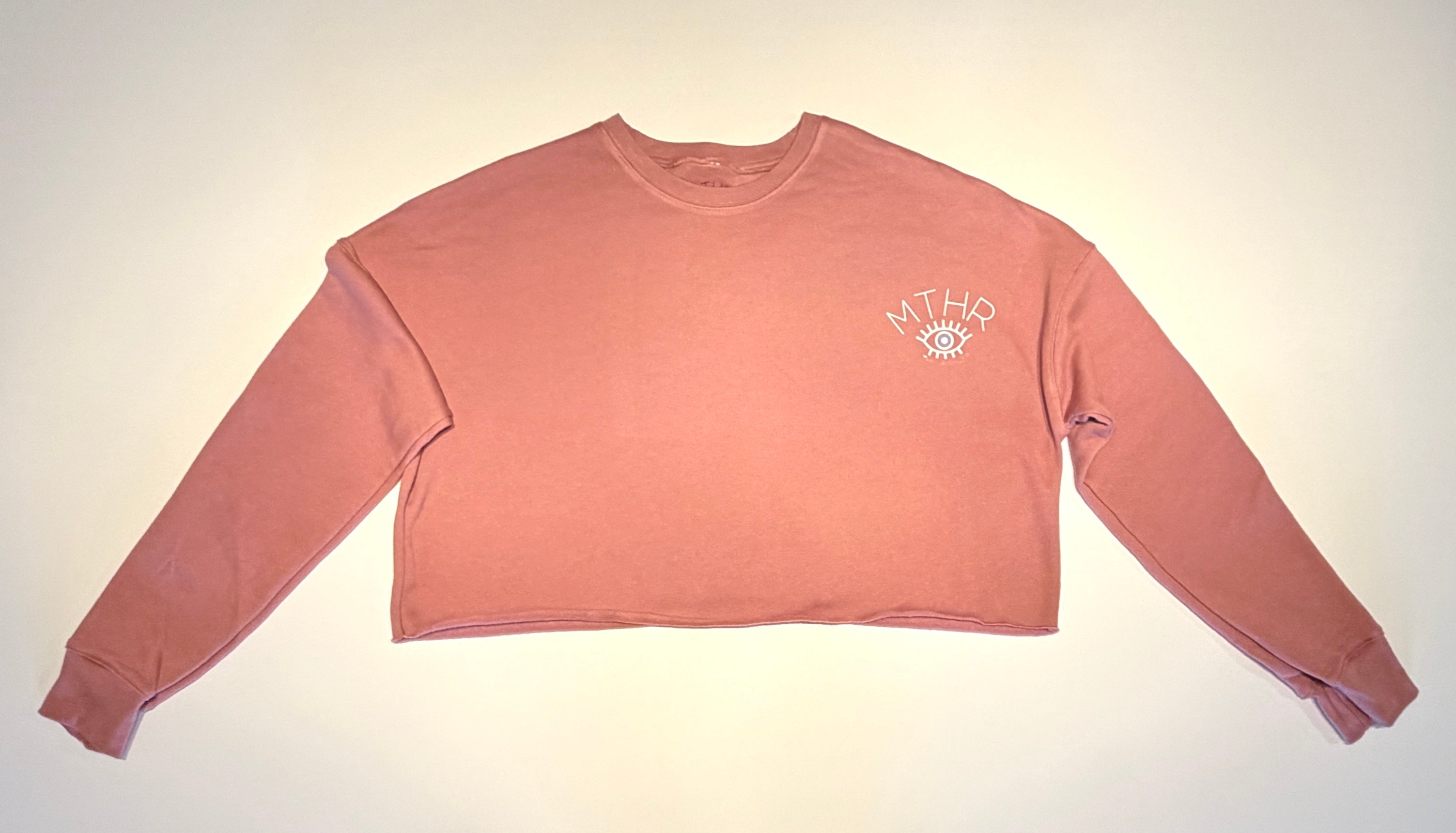"Oriental Freestyle" Cropped Raw Edge Sweatshirt