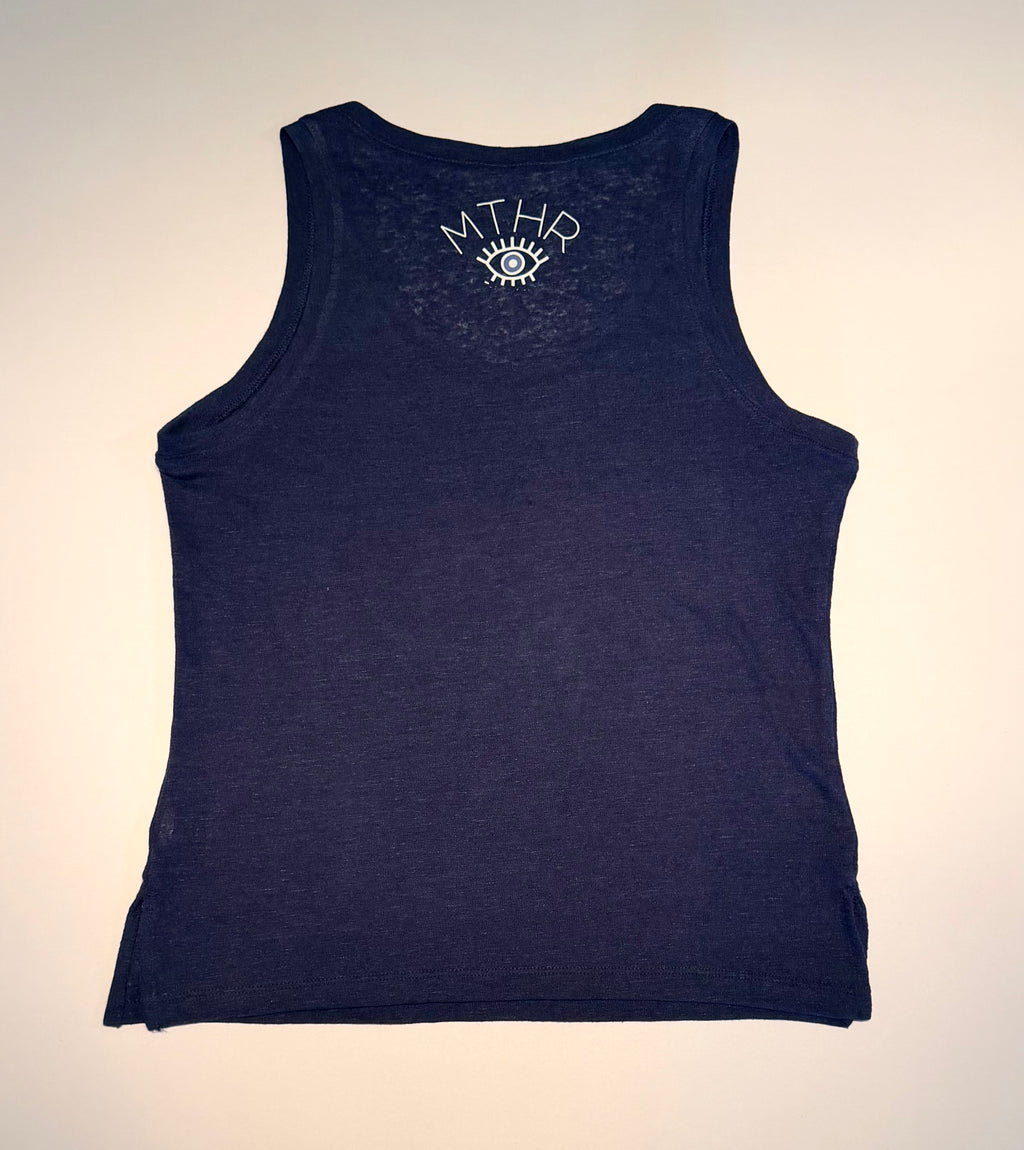 "Coastal Rollers" Linen Tank