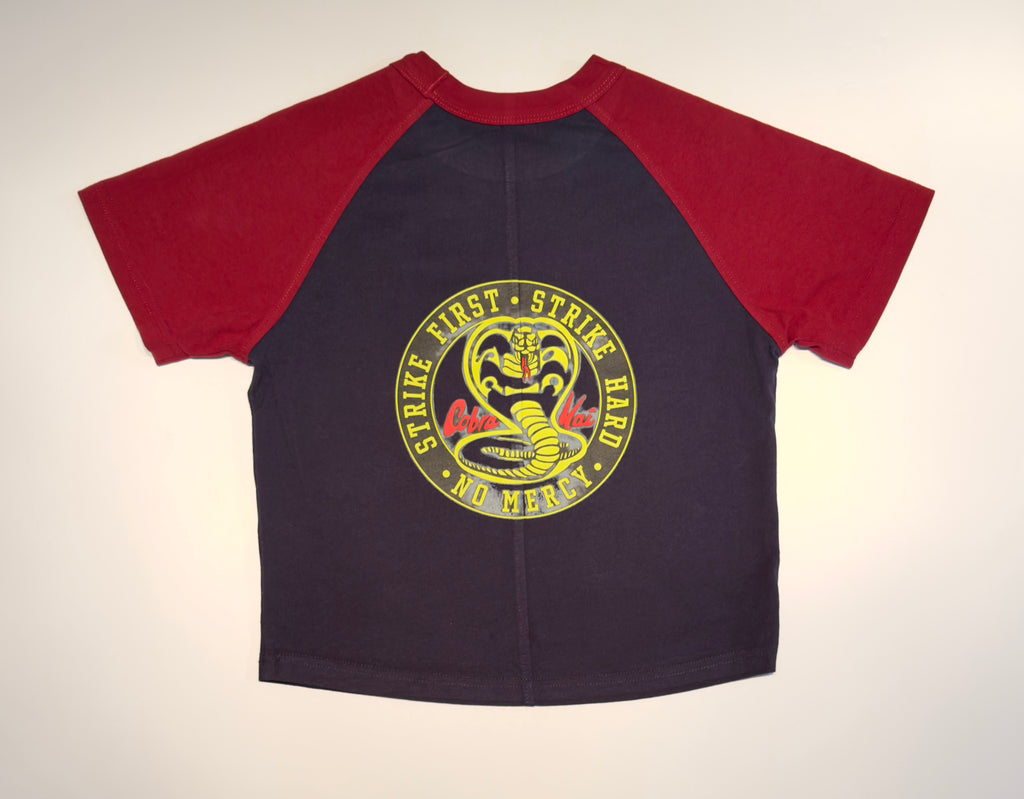 Boy's "Wax On, Wax Off" Short Sleeve Baseball Tee