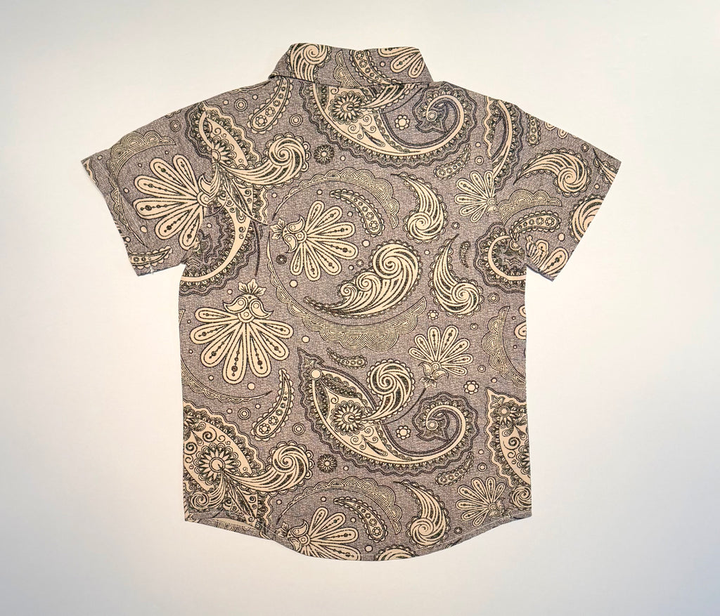 Boy's "The Indo" Button Down Collared Short Sleeve Shirt