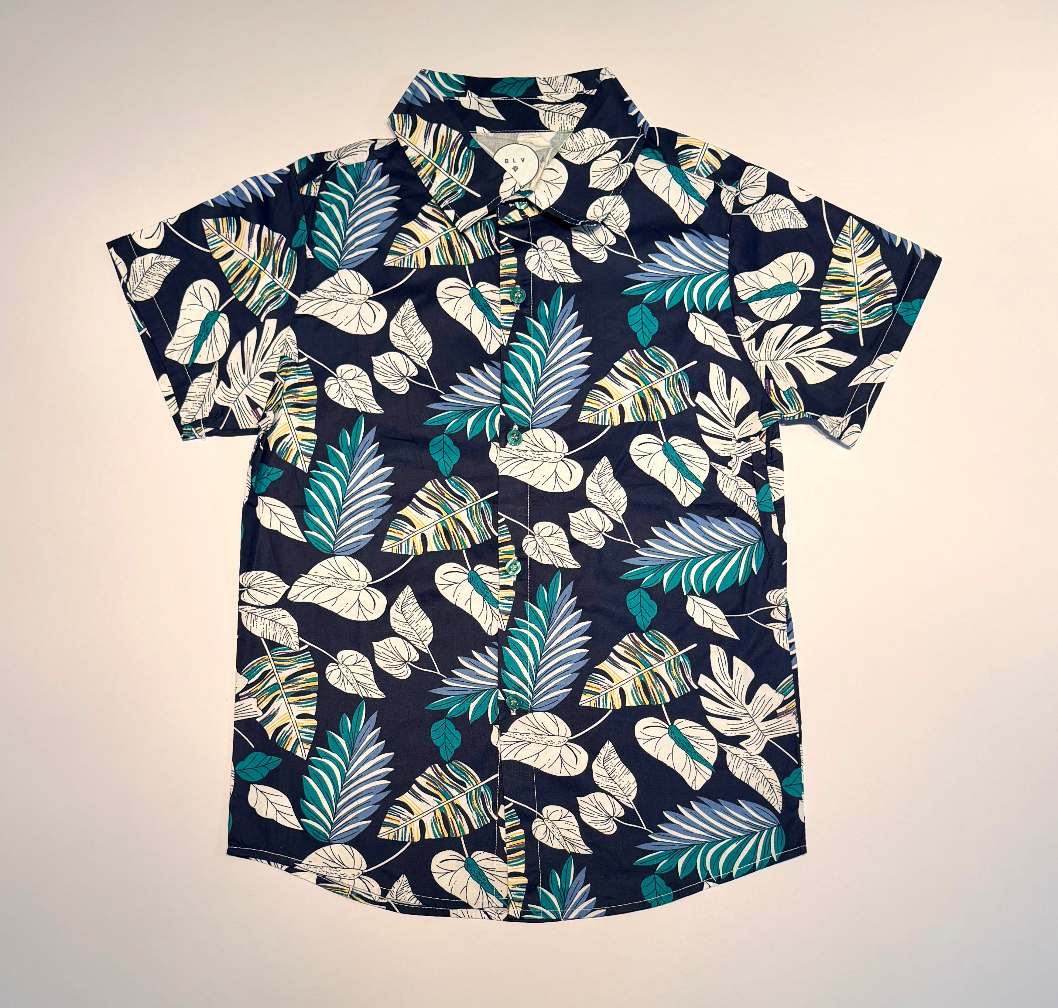 Boy's "Fiji" Short Sleeve Button Down Collared Shirt